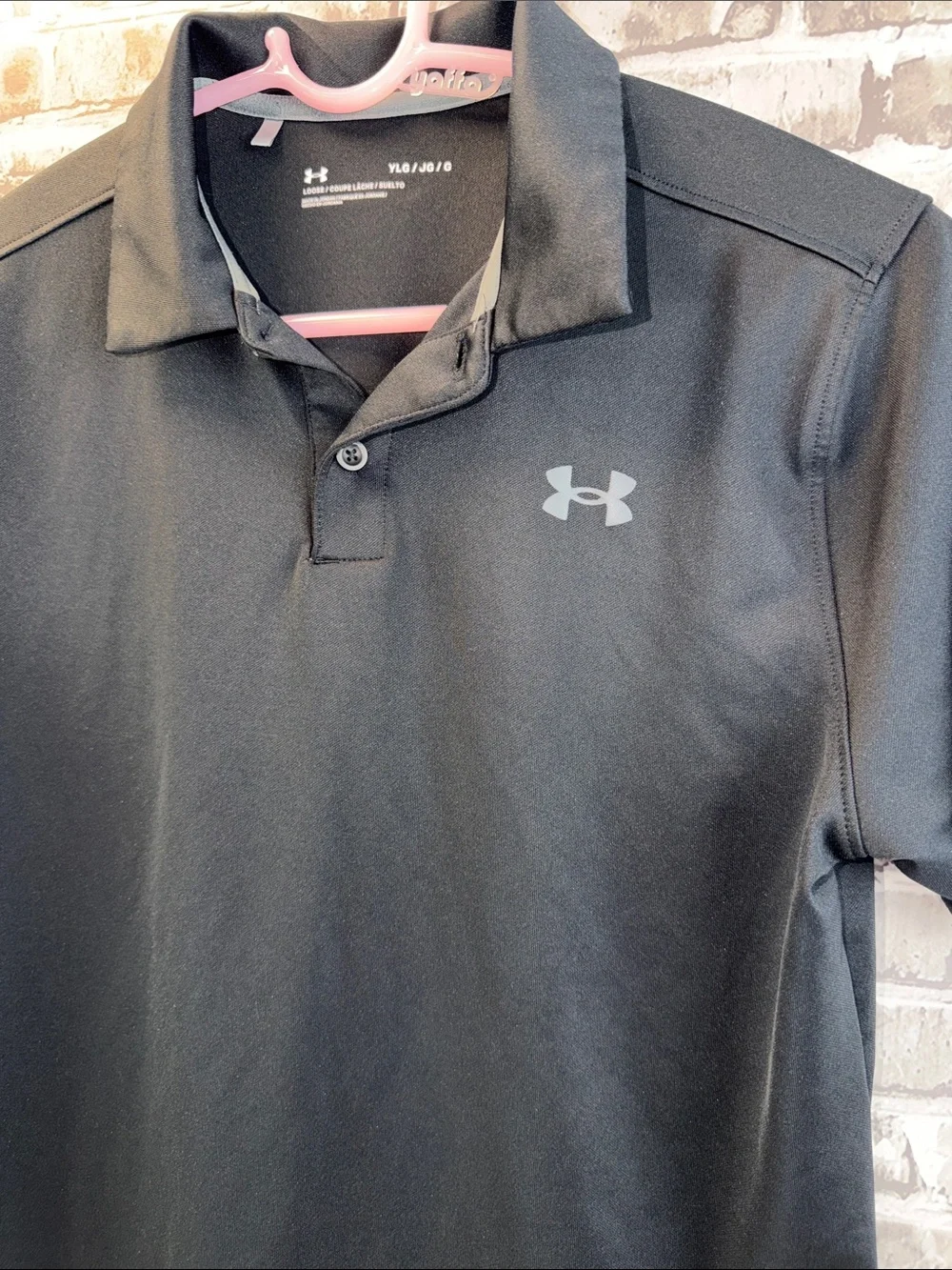 Under Armour boy's Black Performance Polo